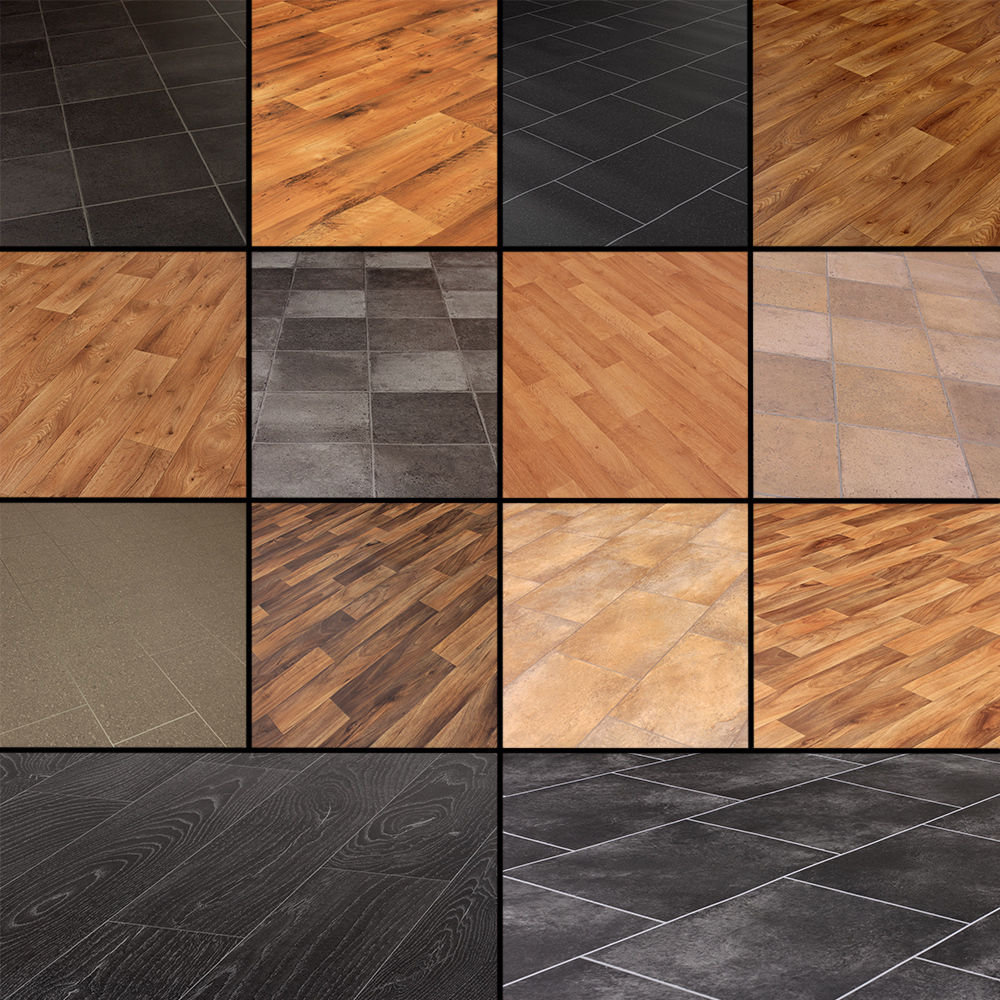 4m Quality Vinyl Flooring Slate Stone Tiles Wood Designs New