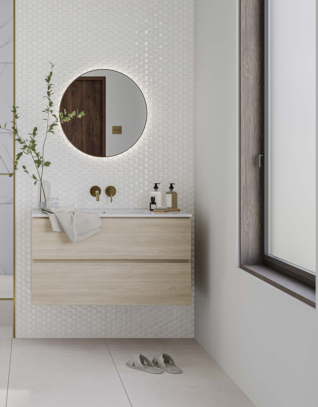 Aire White Hex Mosaic 3