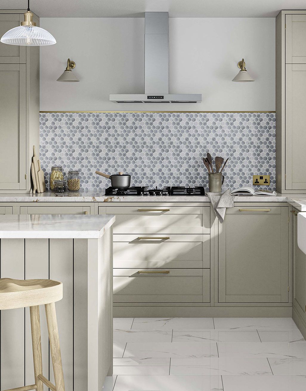 Mira Grey Stone Hex Mosaic 3