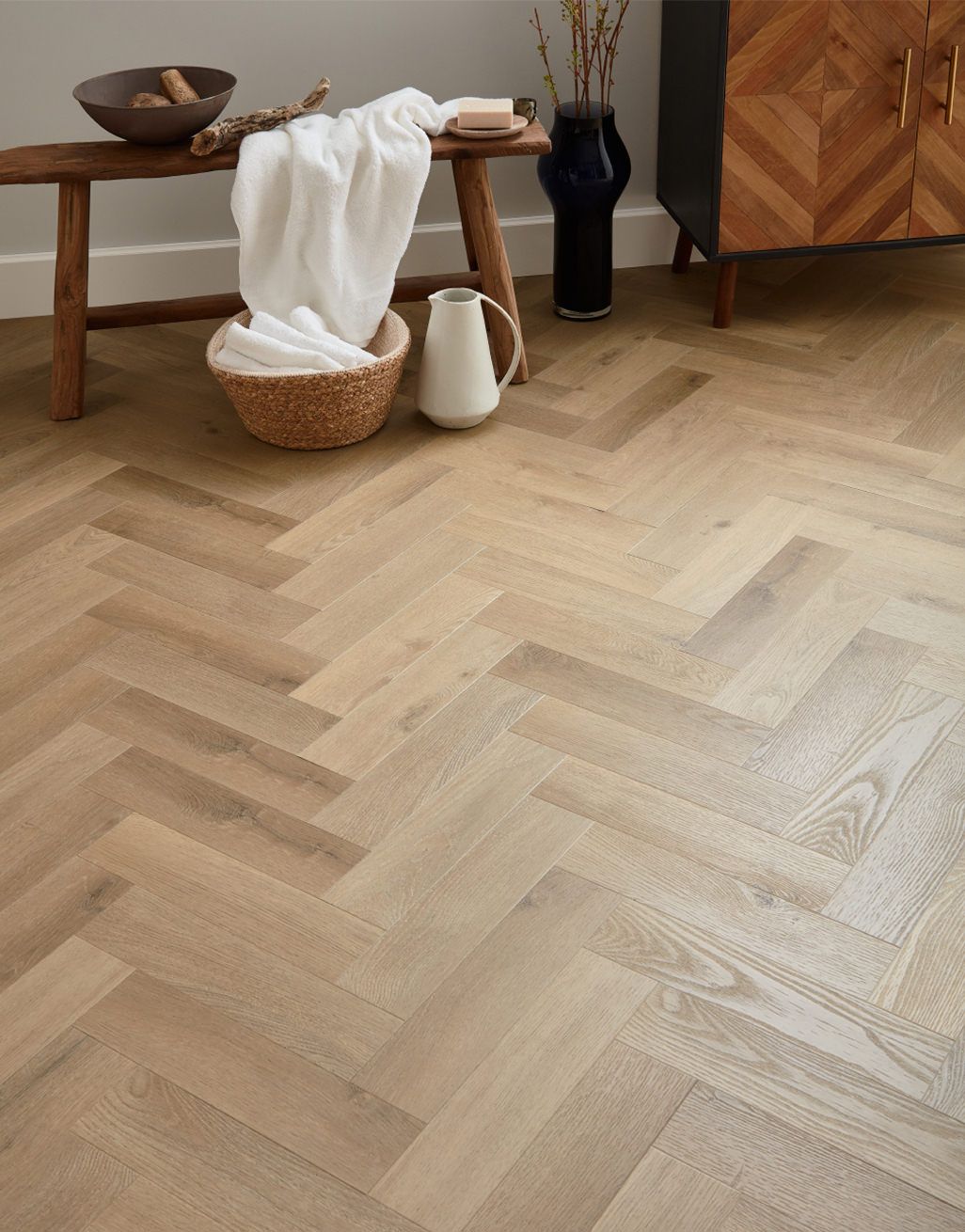 Signature Herringbone - Oyster Oak 1