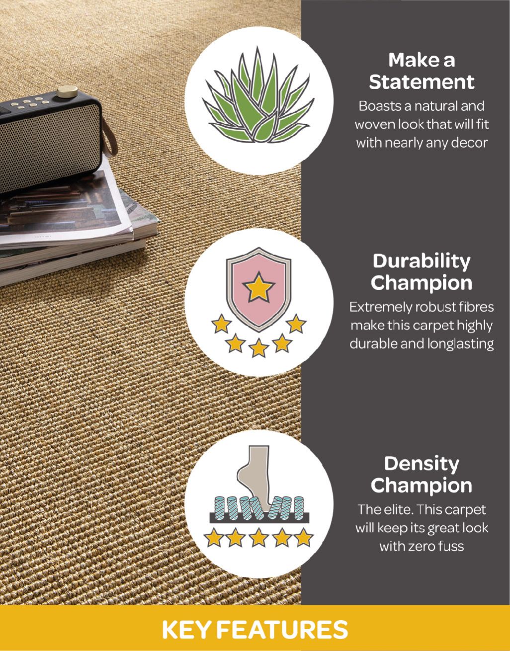 Sisal Boucle - Golden Hour [5.00m x 5m] 4