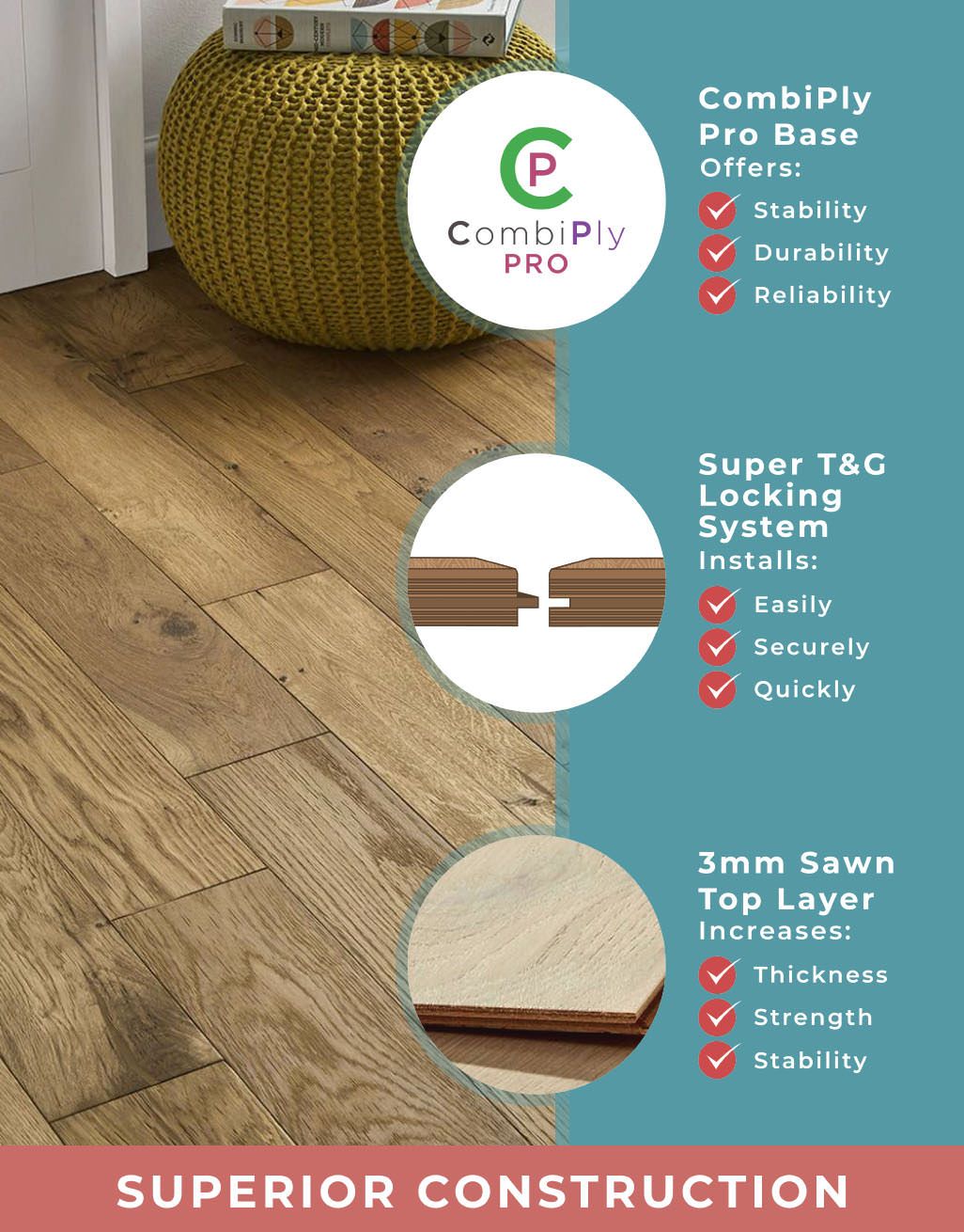 Loft Natural Oak Brushed & Oiled Engineered Wood Flooring 4