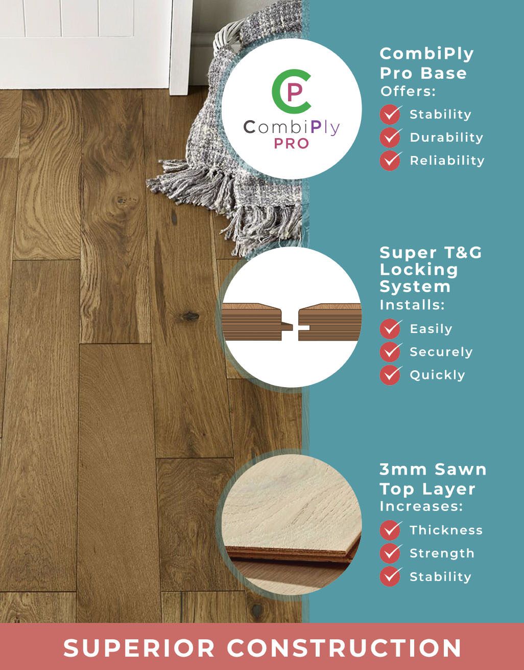 Loft Golden Smoked Oak Brushed & Lacquered Engineered Wood Flooring 4