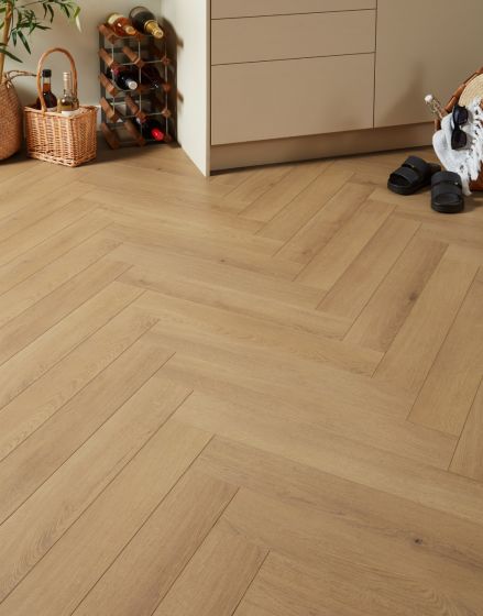 Luxe Herringbone - Natural Oak Laminate Flooring | Flooring