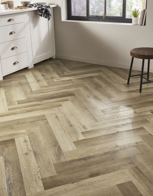 EvoCore Design Floor Artisan Herringbone - Natural English Oak