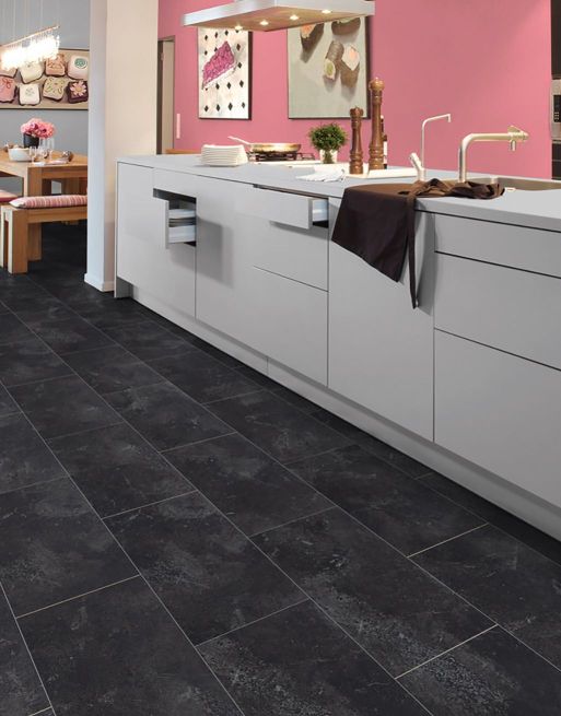 Verona Tile - Black Slate Laminate Flooring