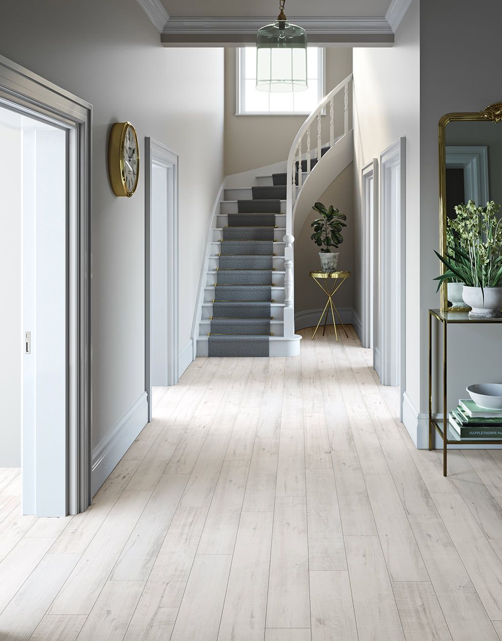 Gala Oak White Laminate Flooring, Laminate Flooring Entryway
