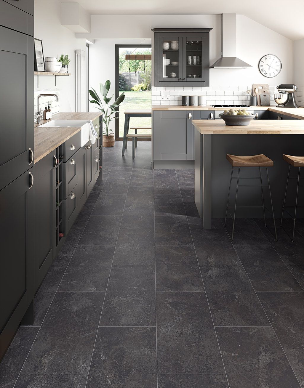 Verona Tile - Black Slate Laminate Flooring 3