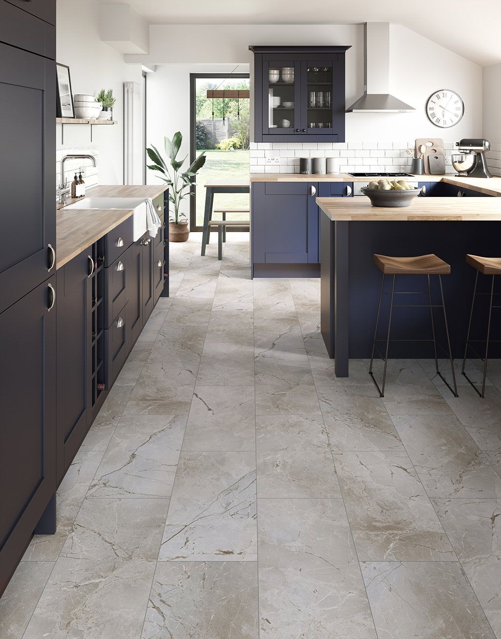 Verona Tile - Light Grey Marble Laminate Flooring 2