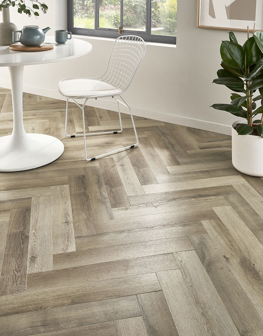 EvoCore Design Floor Artisan Herringbone - Light Vanilla Oak 1