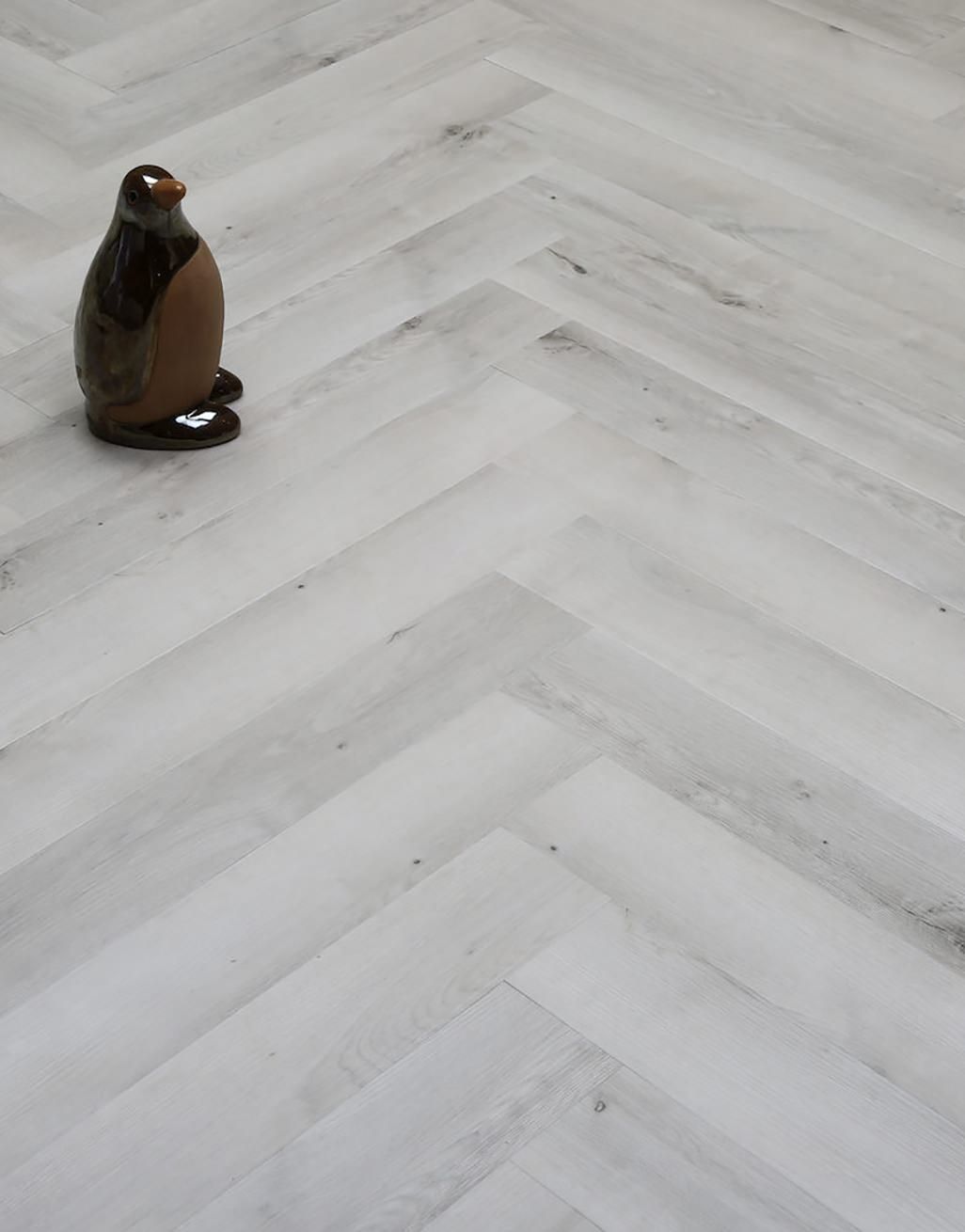 Herringbone - White Rustic Oak LVT Flooring 6