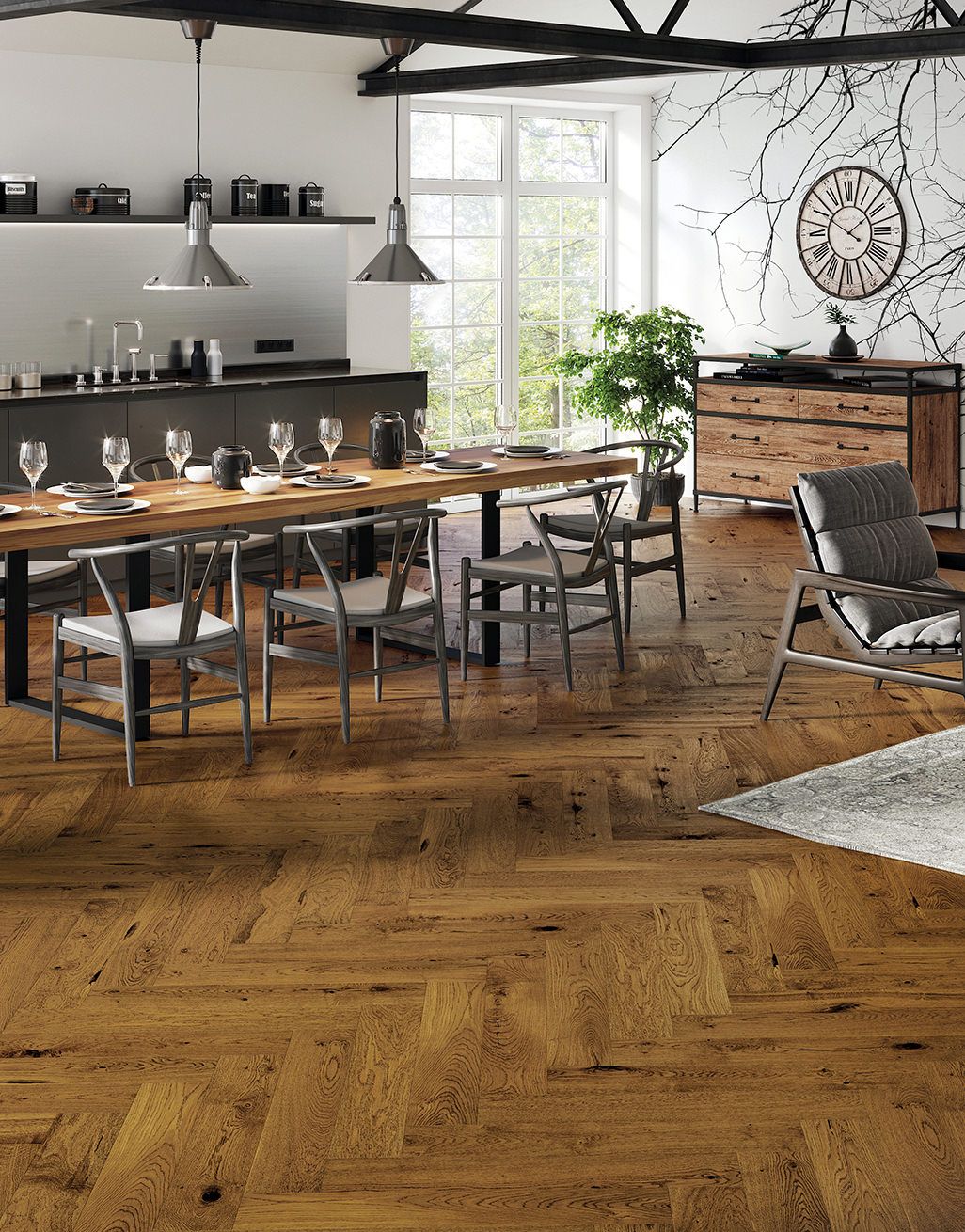 Marylebone Rich Toffee Oak Brushed & Lacquered Engineered Wood Flooring 4