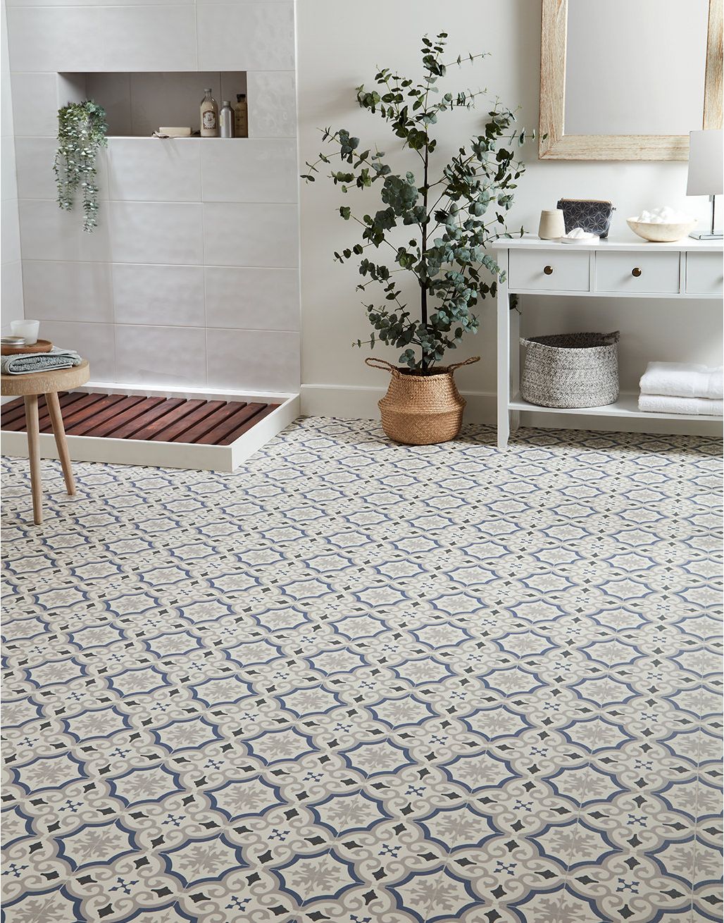 Patterned Tiles Blue Mosaic