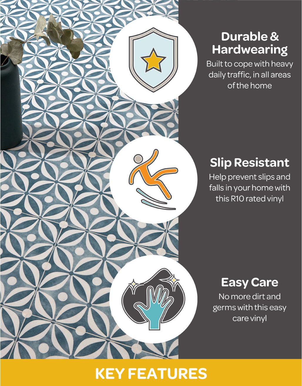 Patterned Tiles - Cerulean Links 4