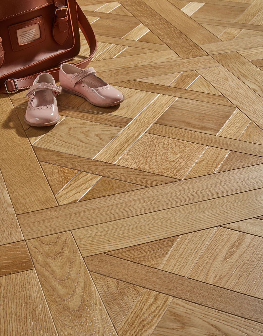 Avignon Natural Oak Lacquered Versailles Tile Engineered Wood Flooring 2