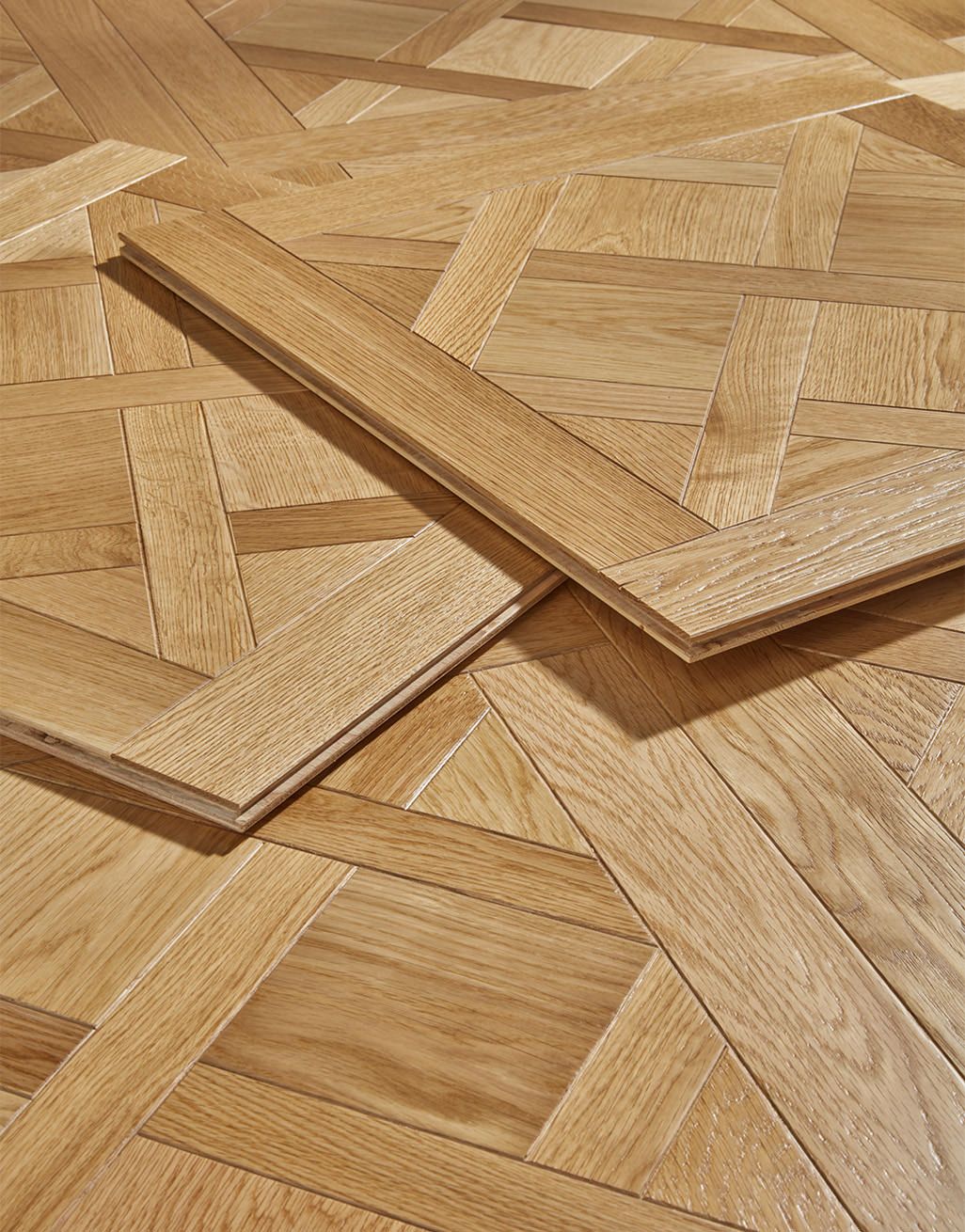 Avignon Natural Oak Lacquered Versailles Tile Engineered Wood Flooring 3