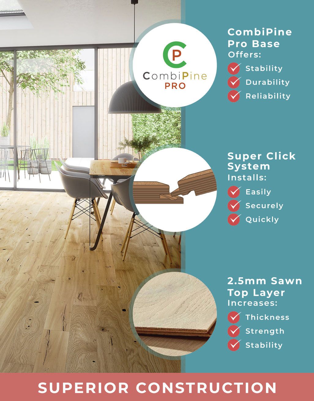 Carpenters Choice 14mm x 155mm Natural Brushed & Oiled Engineered Wood Flooring 5