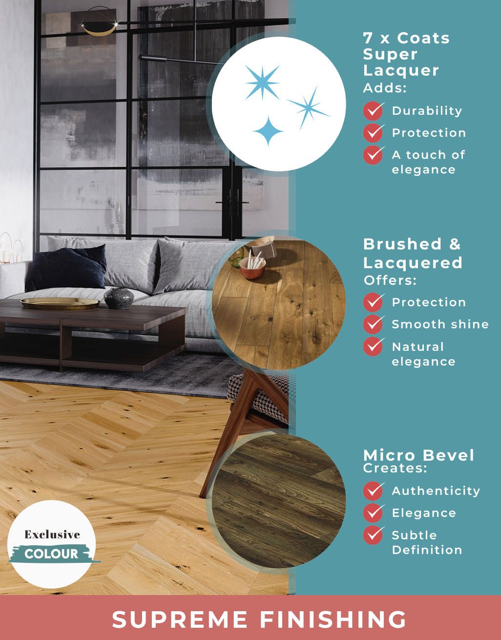Chelsea Chevron - Woodland Oak Brushed & Lacquered Engineered Wood Flooring 6