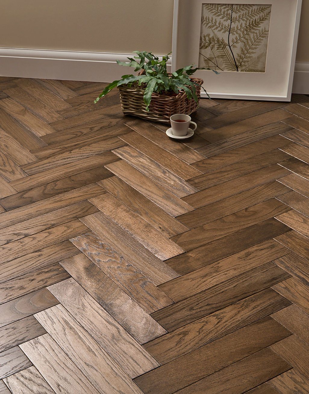 Park Avenue Herringbone Espresso Oak Solid Wood Flooring Super