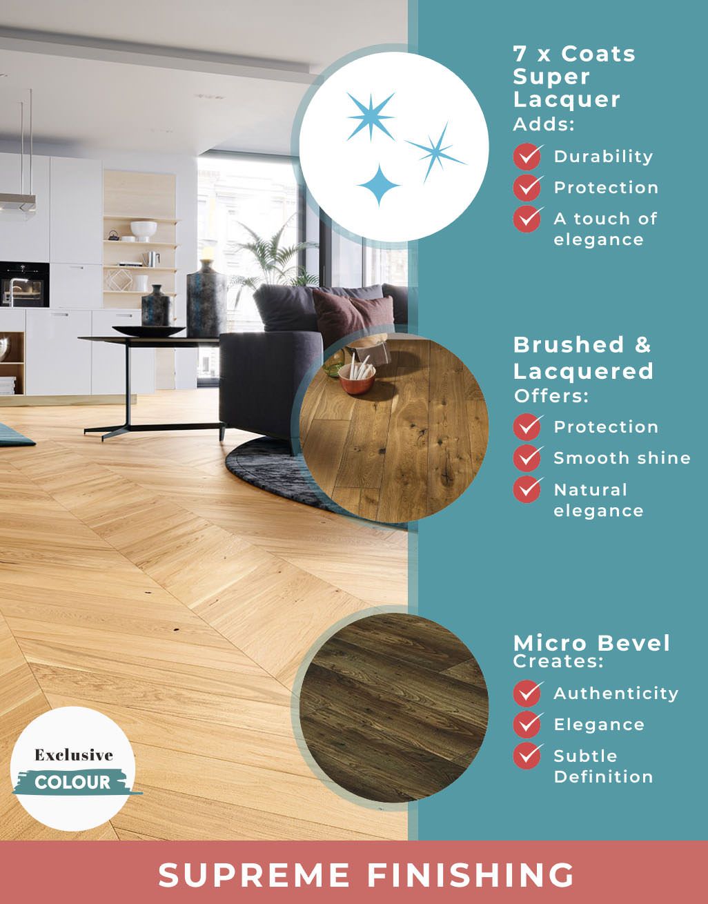 Chelsea Chevron - Natural Oak Brushed & Lacquered Engineered Wood Flooring 6