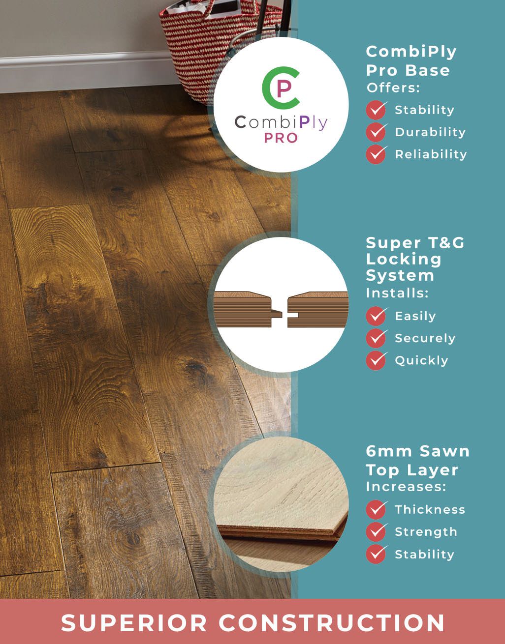 Old Castle Oak Lacquered Engineered Wood Flooring 5