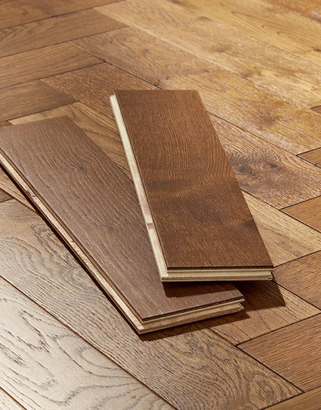 Oxford Herringbone Golden Smoked Oak Engineered Wood Flooring 3