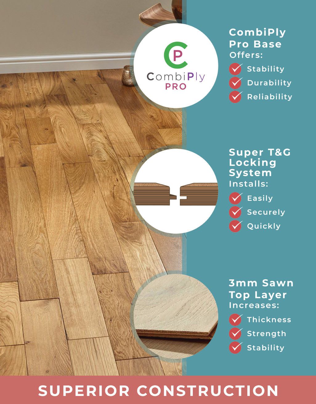 Studio Natural Oak Lacquered Engineered Wood Flooring 4