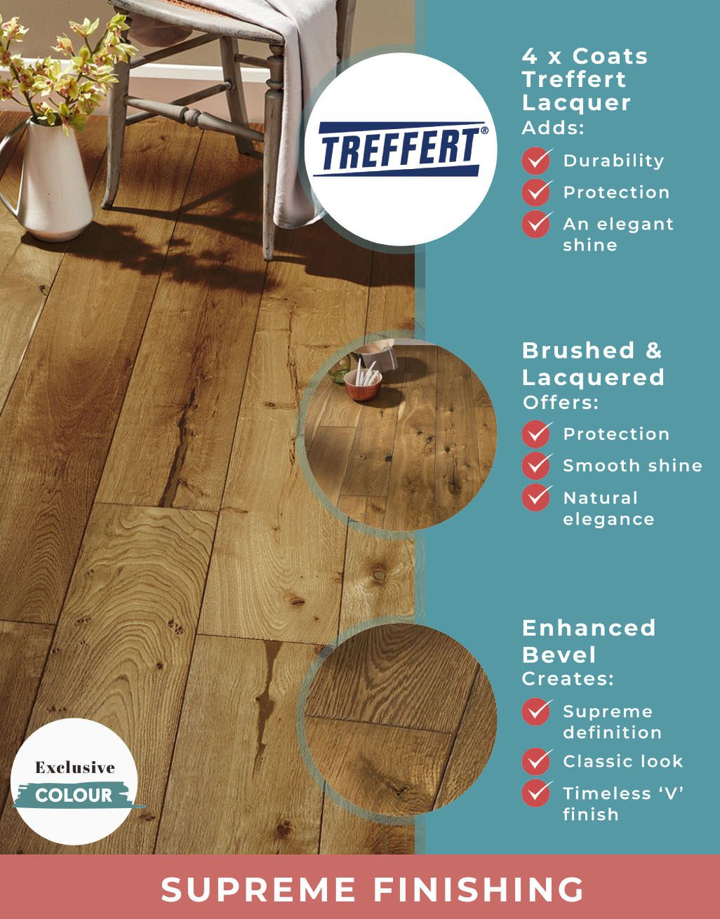 Farmhouse Golden Smoked Oak Brushed & Lacquered Engineered Wood Flooring 5