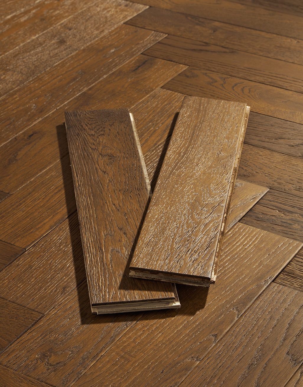 Oxford Herringbone Honeycomb Oak Brushed & Oiled Engineered Wood Flooring 3