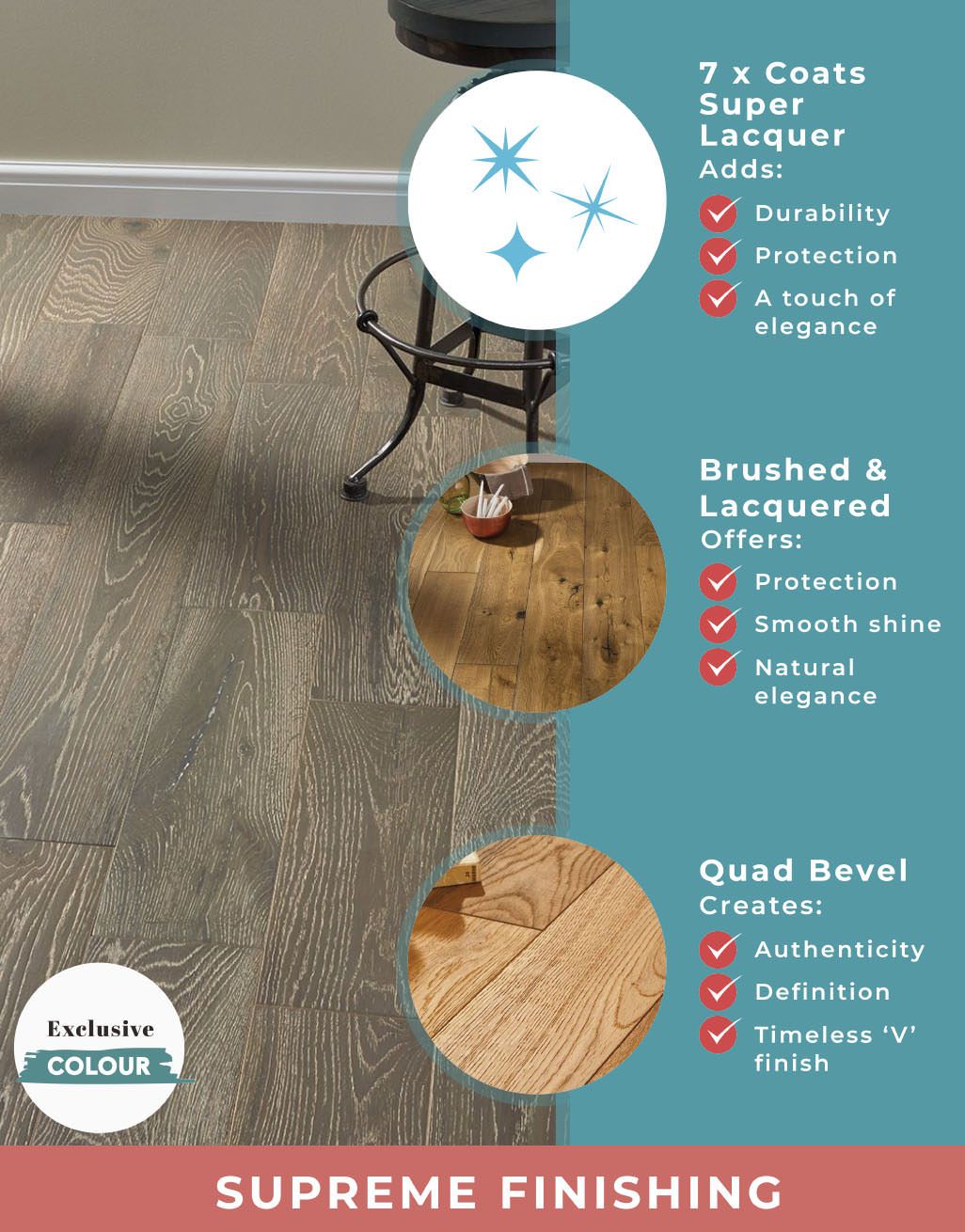 Manhattan Urban Grey Oak Brushed & Lacquered Engineered Wood Flooring 5