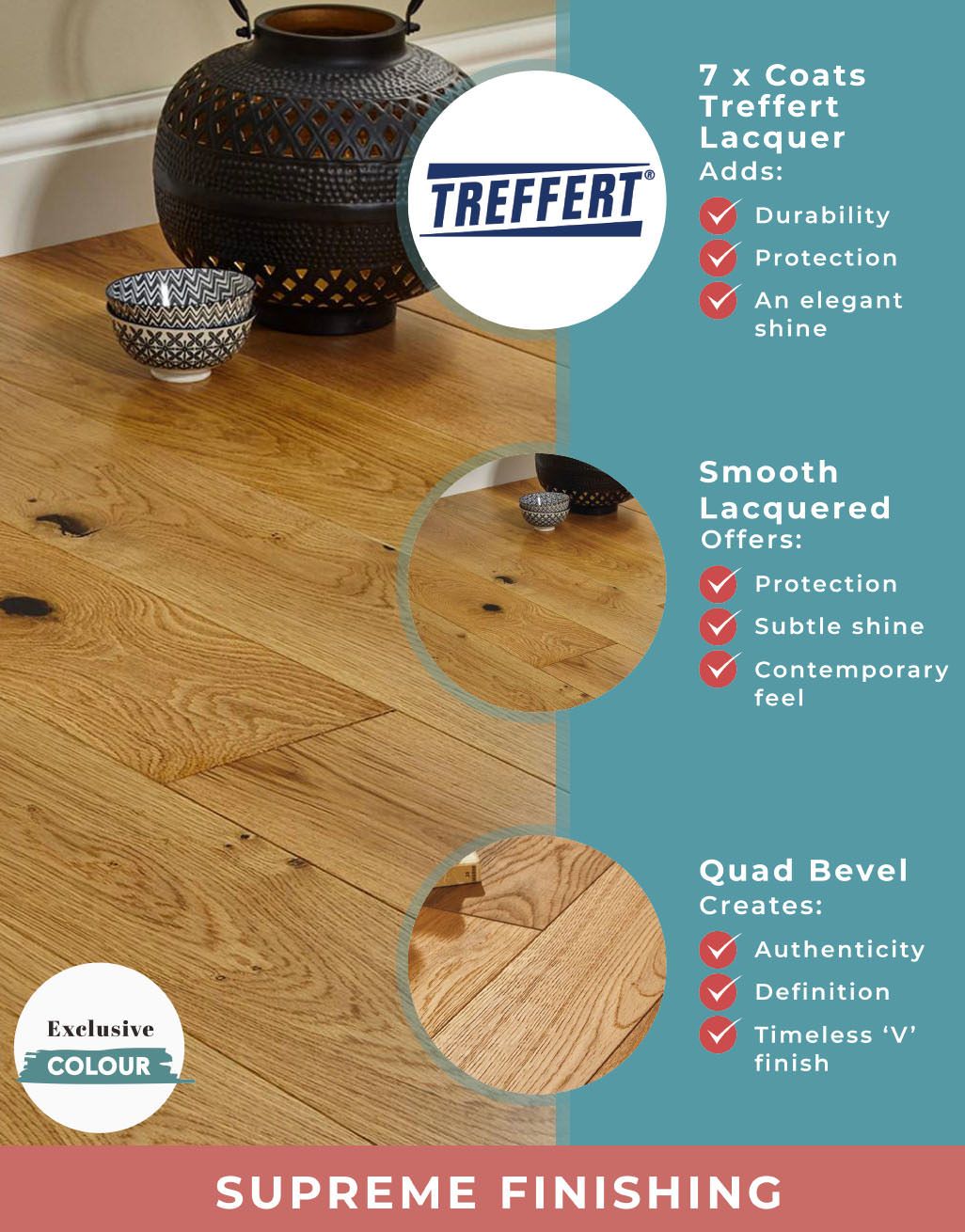 Farmhouse Natural Oak Lacquered Engineered Wood Flooring 7