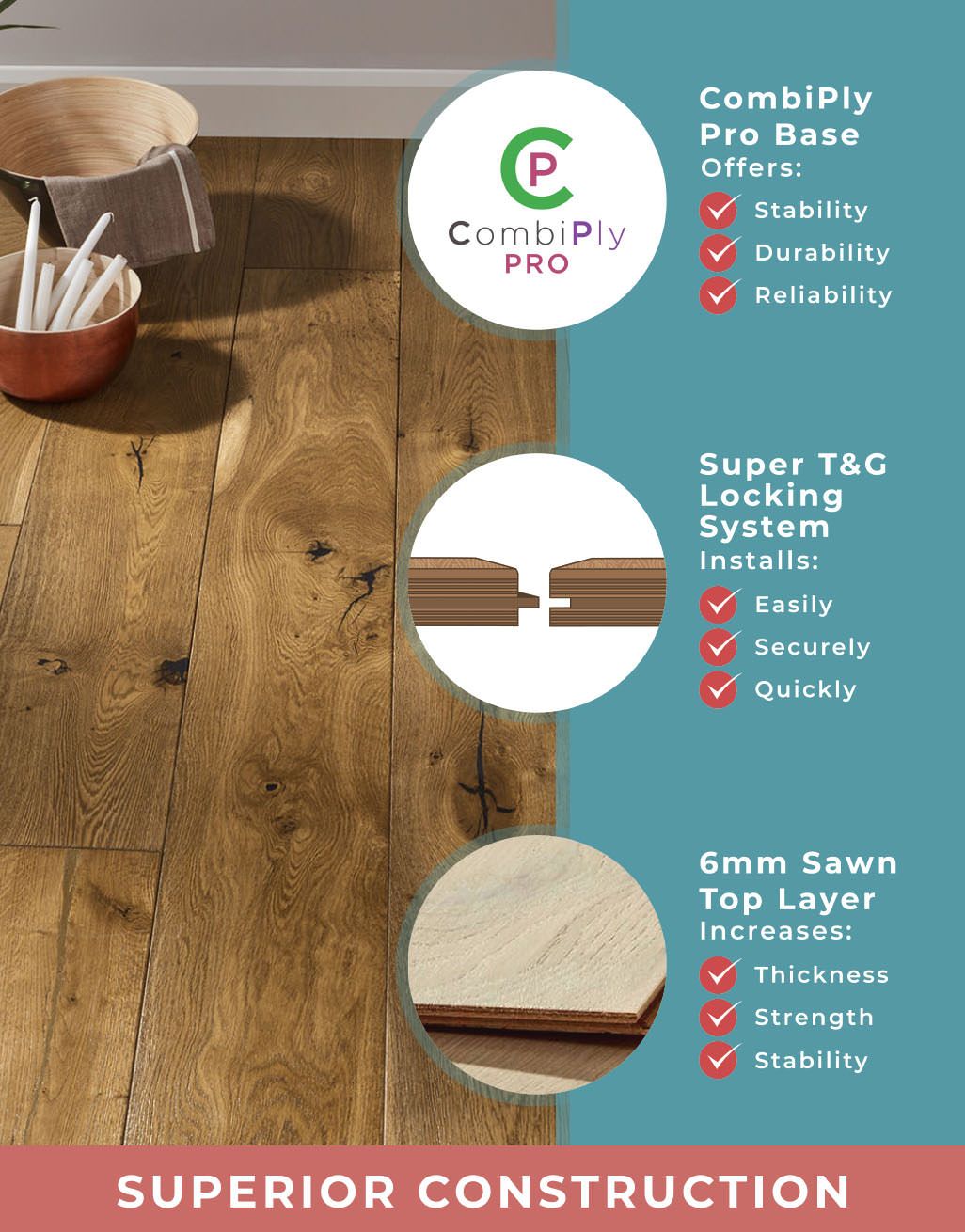 Grand Imperial Golden Smoked Oak Brushed & Lacquered Engineered Wood Flooring 2