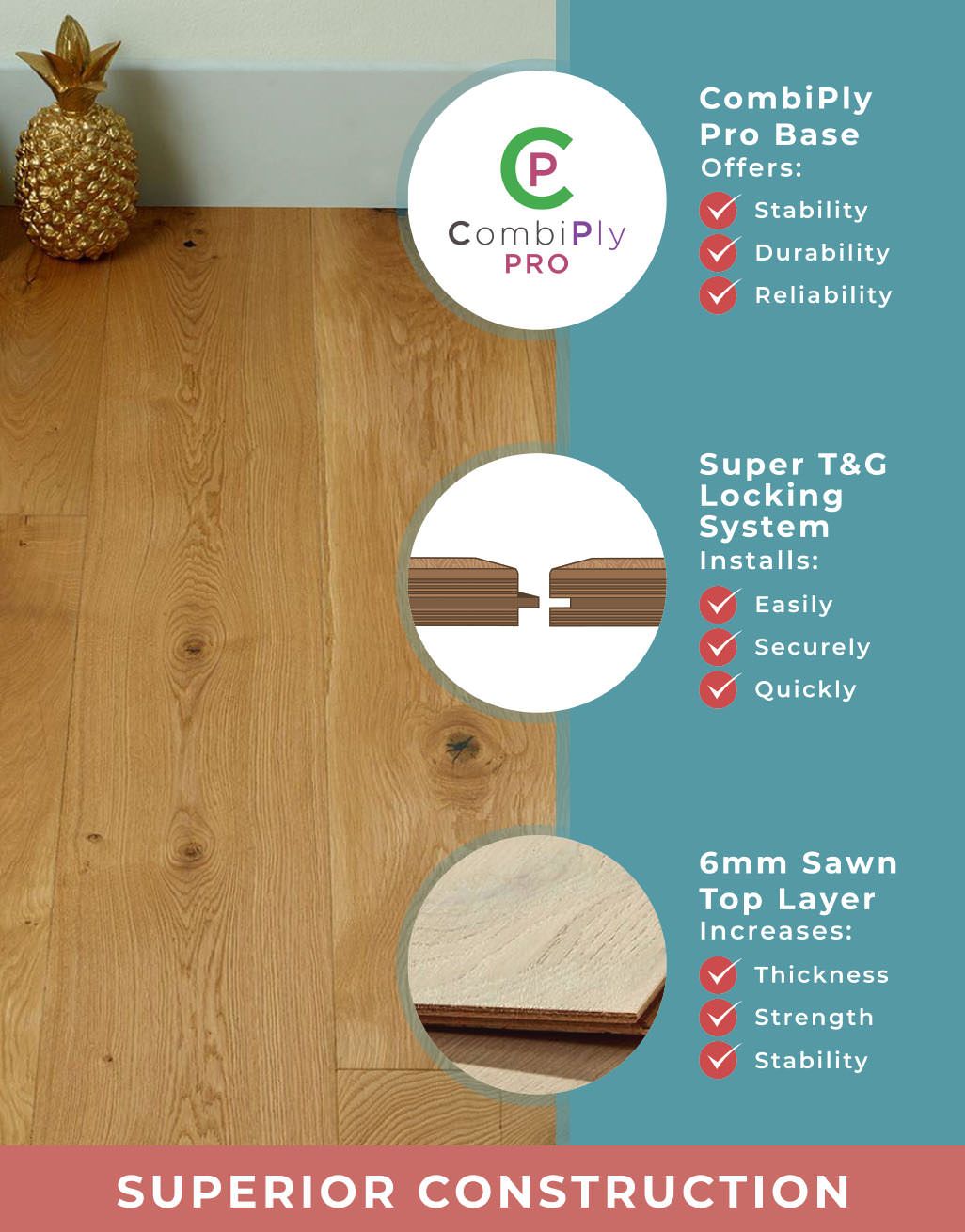 Grand Imperial Natural Oak Brushed & Oiled Engineered Wood Flooring 4