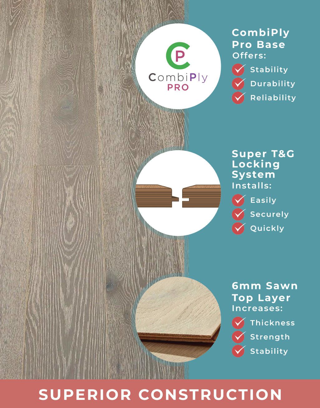 Whitewashed Luxury Platinum Oak Engineered Wood Flooring 6