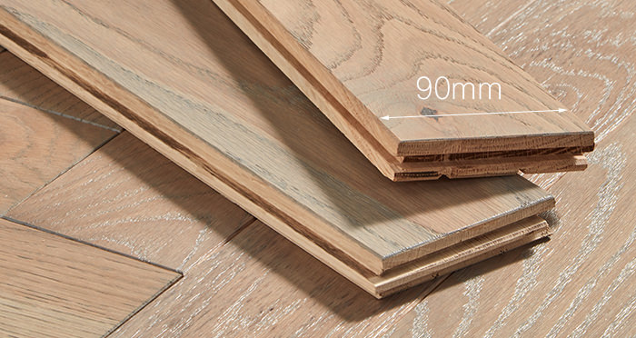 Park Avenue Herringbone Silk Grey Oak Solid Wood Flooring - Descriptive 3