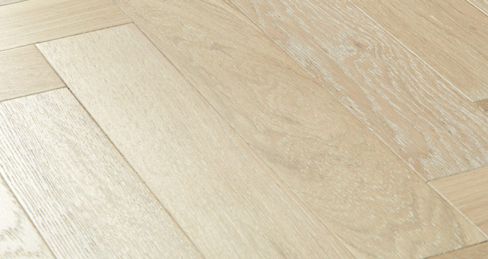 Branscombe Whitewashed Coastal Herringbone Oak Engineered Wood Flooring - Descriptive 1
