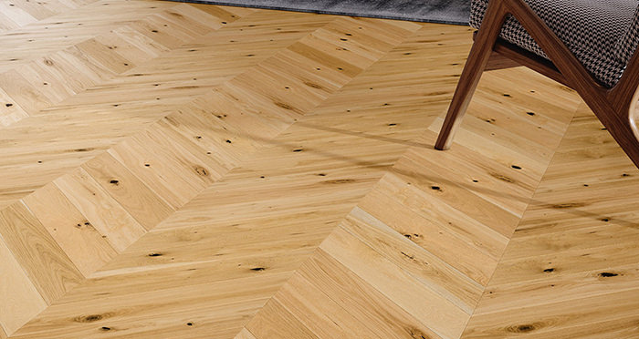 Chelsea Chevron - Woodland Oak Brushed & Lacquered Engineered Wood Flooring - Descriptive 1