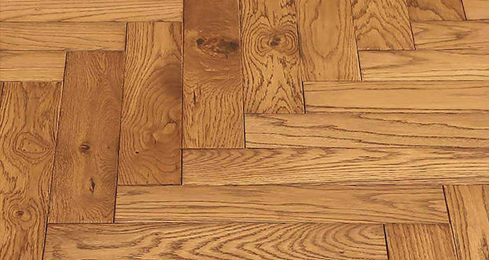Park Avenue Herringbone Golden Oak Solid Wood Flooring - Descriptive 5