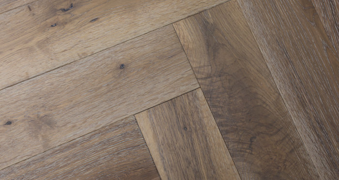 Brooklyn Pebble Herringbone Oak Engineered Wood Flooring - Descriptive 2