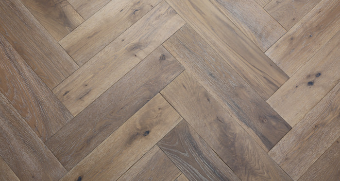 Brooklyn Pebble Herringbone Oak Engineered Wood Flooring - Descriptive 4