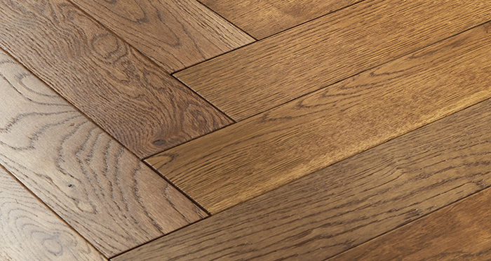 Oxford Herringbone Golden Smoked Oak Engineered Wood Flooring - Descriptive 1