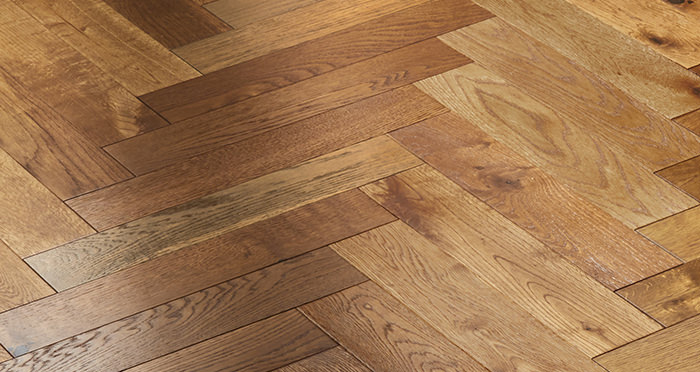 Oxford Herringbone Golden Smoked Oak Engineered Wood Flooring - Descriptive 5