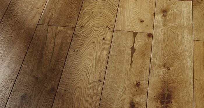 Farmhouse Golden Smoked Oak Brushed & Lacquered Engineered Wood Flooring - Descriptive 2