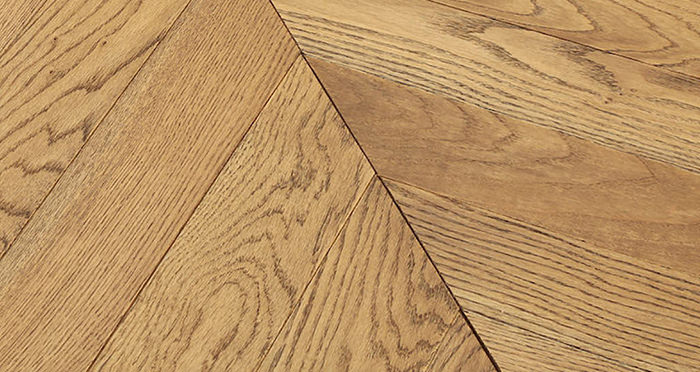 Park Avenue Chevron Golden Oak Brushed & Oiled Solid Wood Flooring - Descriptive 1