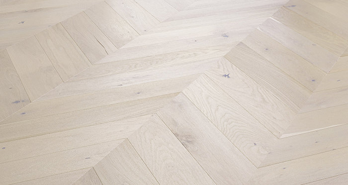 Chelsea Chevron - Cappuccino Oak Brushed & Lacquered Engineered Wood Flooring - Descriptive 2