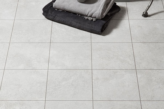 Light Tile Effect Vinyl Flooring